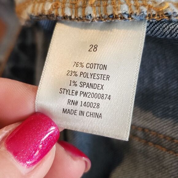 Harper Heritage Mid Rise Distressed Girlfriend Jeans, 76% Cotton, 28 - Picture 7 of 8